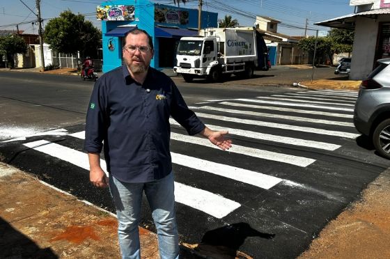 Andradina instala faixas de pedestres elevadas e moderniza a Avenida Rio Grande do Sul