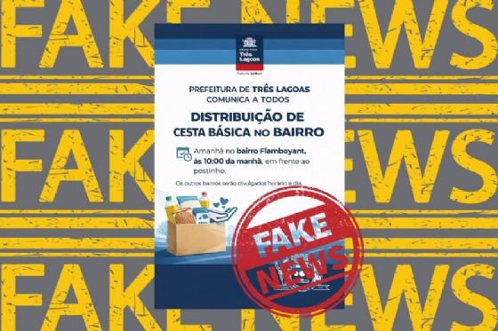 Prefeitura de Três Lagoas alerta para fake news sobre distribuição de cestas básicas
