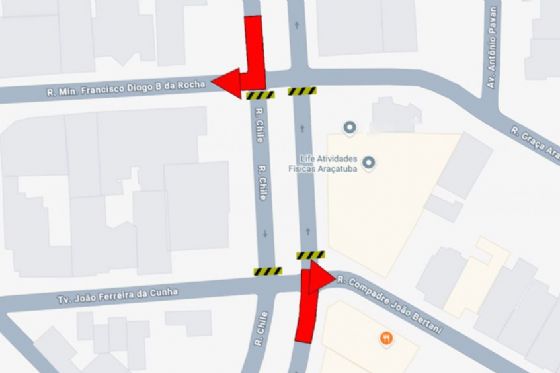 Rua Chile será interditada nesta sexta-feira para realização de evento beneficente