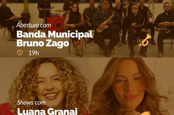 Sexta no Tom terá shows com Luana Granai e Jaq Araújo na Praça João Pessoa, em Araçatuba