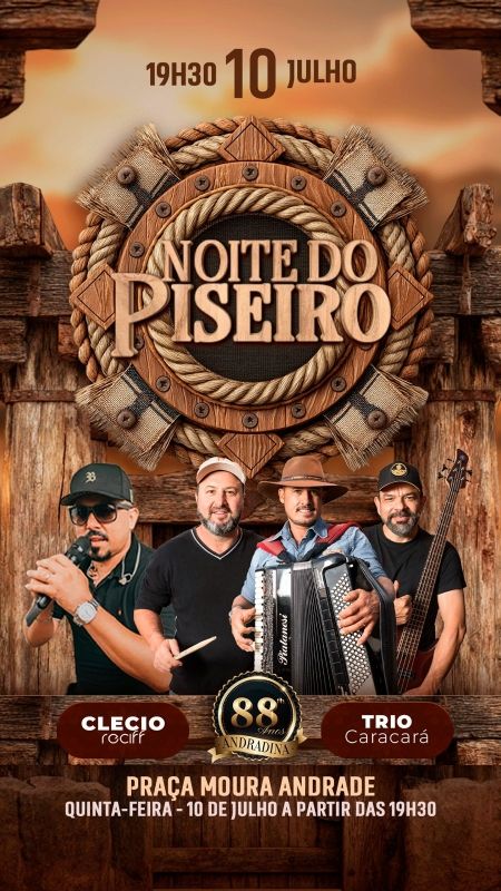 Andradina recebe Noite do Piseiro com artistas locais nesta quinta-feira - Noite do Piseiro com Trio Carcará e Clécio Reciff nesta quinta (10) Andradina recebe Noite do Piseiro com artistas locais nesta quinta-feira - Noite do Piseiro com Trio Carcará e Clécio Reciff nesta quinta (10)