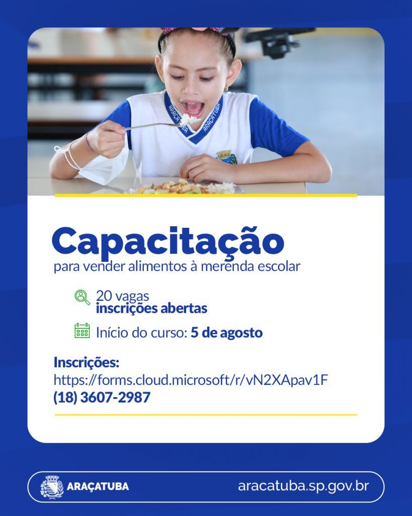 Prefeitura de Araçatuba e Sebrae-SP abrem capacitação gratuita para agricultores venderem à merenda escolar - Produtores rurais terão capacitação gratuita em Araçatuba Prefeitura de Araçatuba e Sebrae-SP abrem capacitação gratuita para agricultores venderem à merenda escolar - Produtores rurais terão capacitação gratuita em Araçatuba