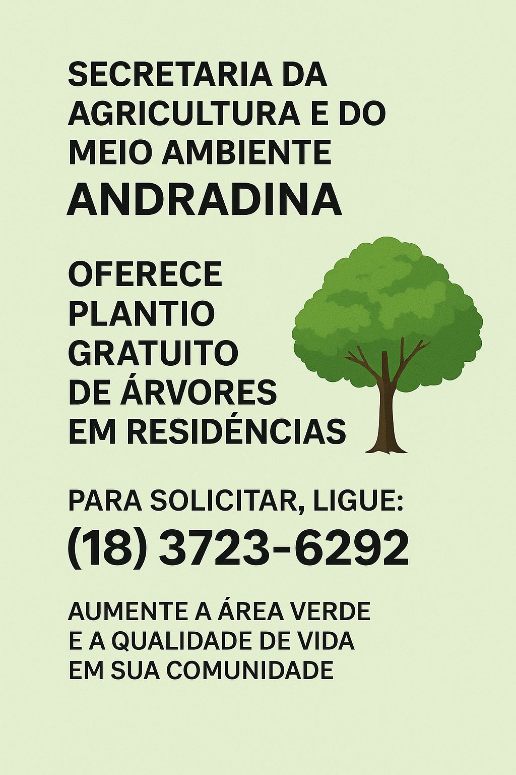 Andradina oferece plantio gratuito de árvores em residências; saiba como solicitar - Secretaria oferece plantio de arvores gratuito em residencias de Andradina Andradina oferece plantio gratuito de árvores em residências; saiba como solicitar - Secretaria oferece plantio de arvores gratuito em residencias de Andradina